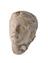 Votive female head, stone, hollowed at back, probably Roman