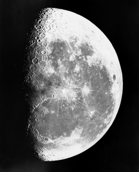 Transparency, 12"x10" - Moon (black-and-white transparencies; astrophotographs; Moon)