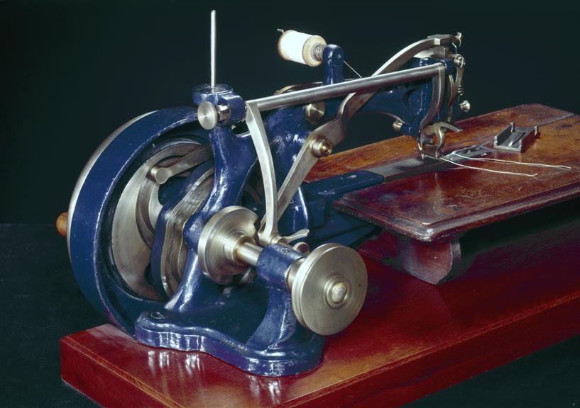 Early lock-stitch sewing machine made in accordance with W.F