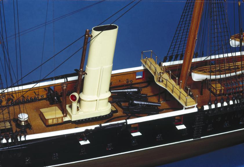 Rigged contemporary dockyard model of the six-gun screw sloop HMS 'Eclipse'
