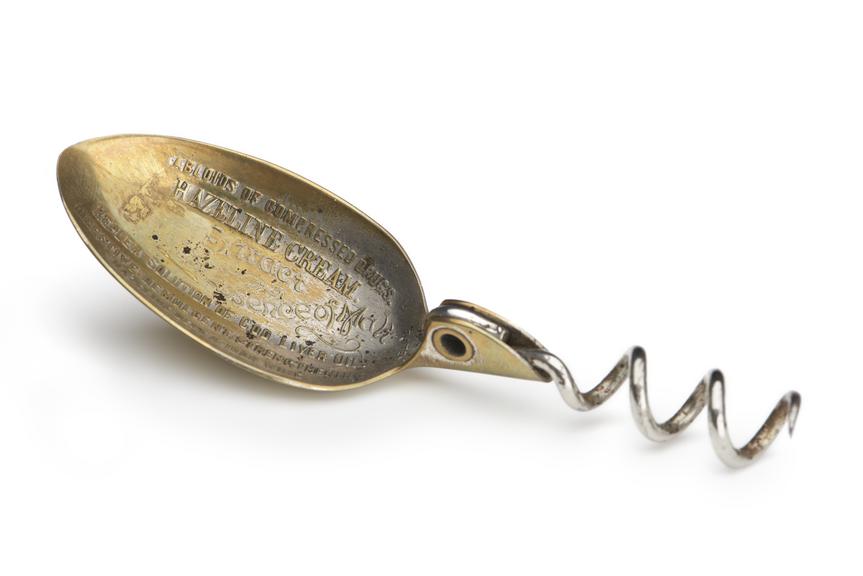 Combined medicine spoon and corkscrew