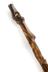 Physician's staff of natural wood with rough knob handle and