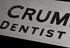 Name plate of F.J. Crump, dentist, chrome plated, 1930-1950