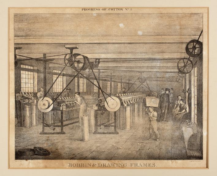 Early prints of cotton mills and cotton processes