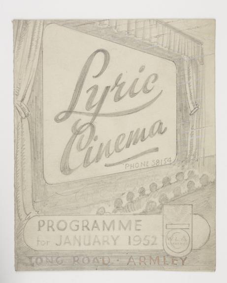 Pencil sketch of an advertising design intended for use by