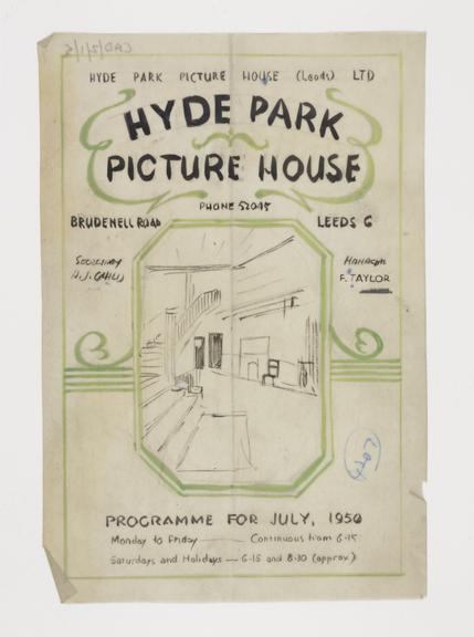 Original artwork design for the cover of a programme for the