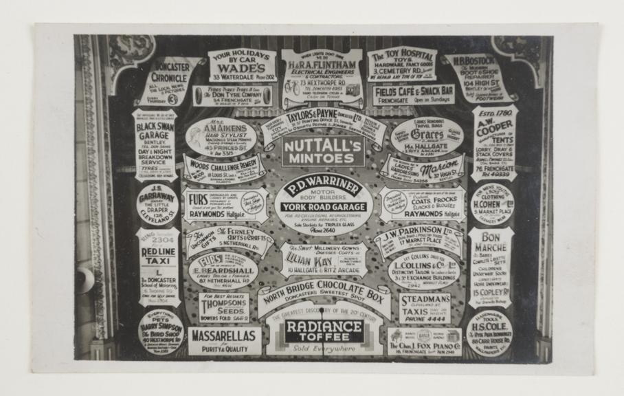 Photograph of cinema advertising screen (cinema unknown)