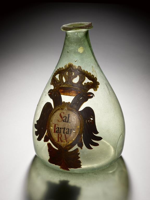 Glass flask, ovoid, labelled "Sal. Tartar. R.V