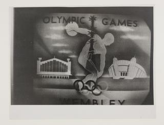 Photograph of a title card for the 1948 Olympic Games