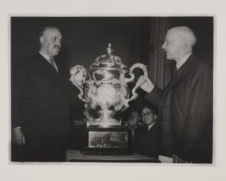 Photograph of Presentation of the Daily Herald trophy to Black Dyke Mills Band
