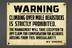 Textile mill safety notice forbidding workers to climb over the mule headstock