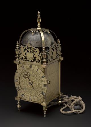 Brass lantern clock by Edward Webb