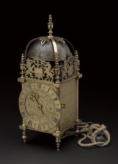 Brass lantern clock by Edward Webb