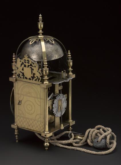 Brass lantern clock by Edward Webb