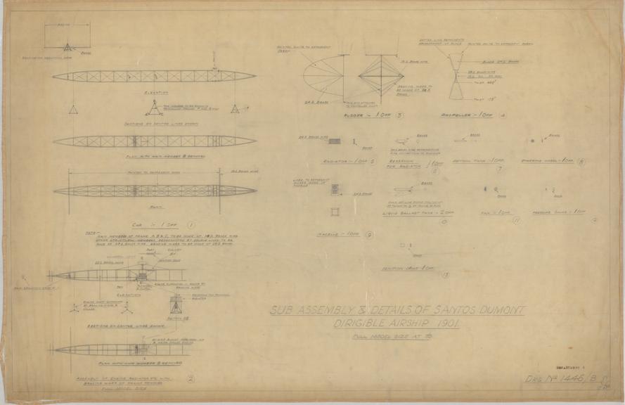 Sub Assembly & Details of Santos Dumont Dirigible Airship 1901