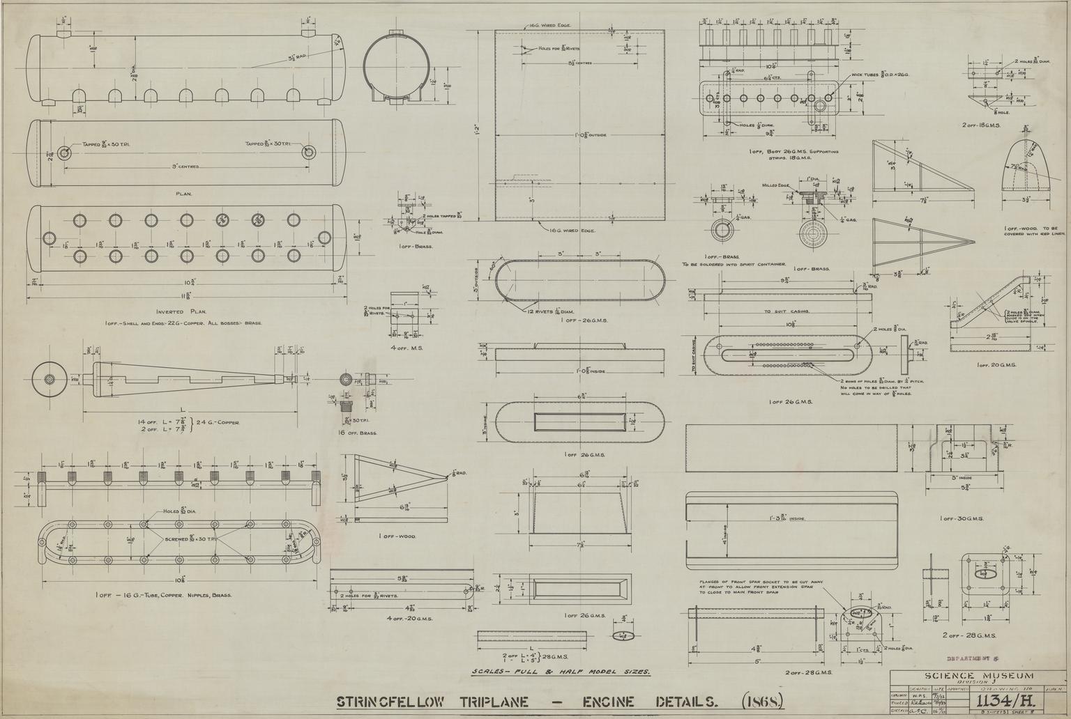 Stringfellow Steam Engine Design Stringfellow Triplane - Engine Details (1868) | Science Museum Group ...