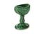 Green glazed eyebath with moulded stem and bowl