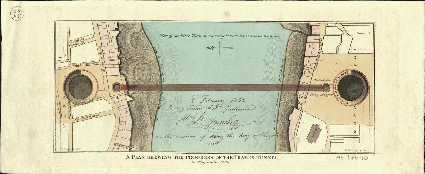 "A plan shewing the progress of the Thames Tunnel"