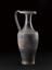 Black glazed earthenware jug with handle