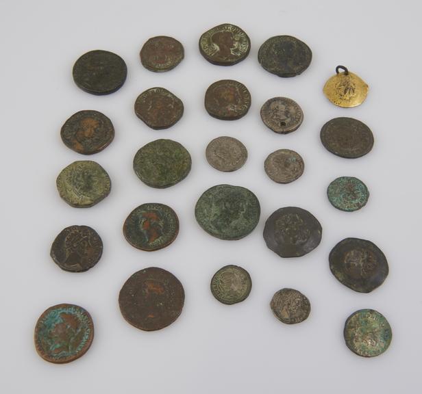 25 Roman coins, assorted metals and emperors