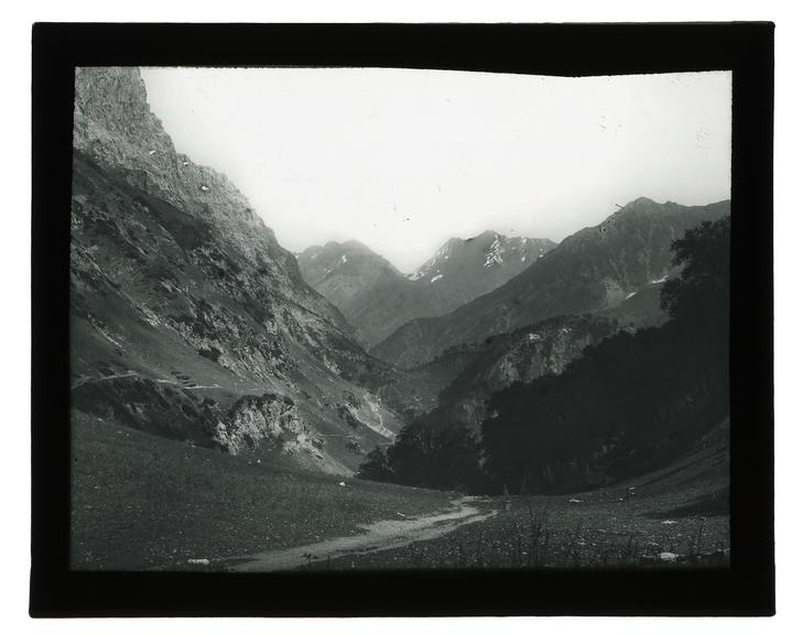 Glass slides of mountainous scenes presumably in Kashmir
