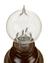 Very early Edison carbon filament lamp (filament broken) with