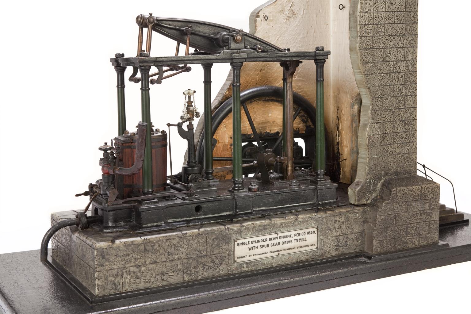 Model of a single-cylinder slide-valve beam engine | Science Museum ...