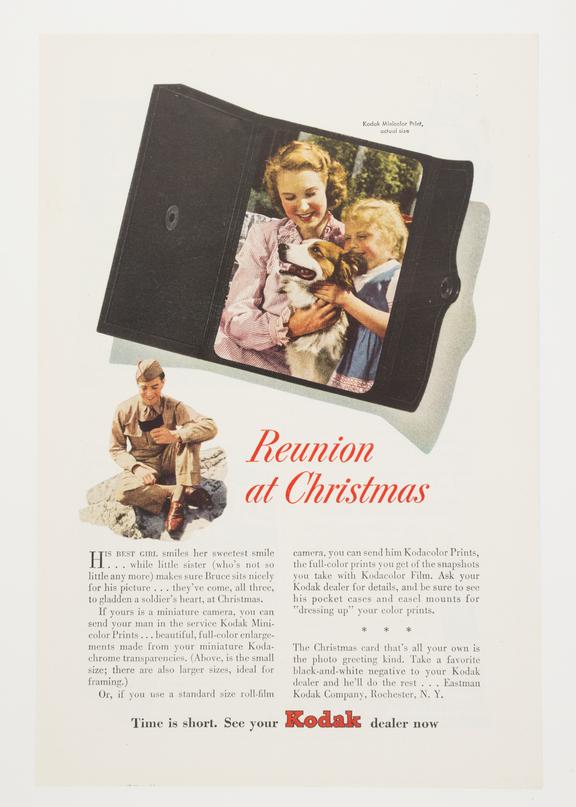 Printed advertisement for Kodak cameras and prints with the