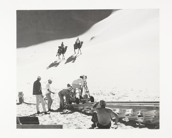 David Lean and crew on location for 'Lawrence of Arabia', 1962