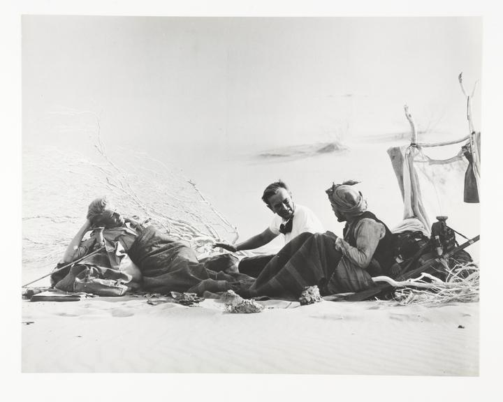 David Lean and Peter O'Toole on location for 'Lawrence of