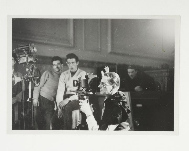 Photograph of Ken Danvers at work on a film set