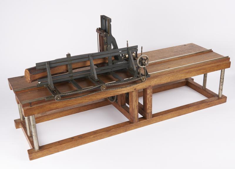 model, scale 1:10, of reciprocating sawmill, Arbey type