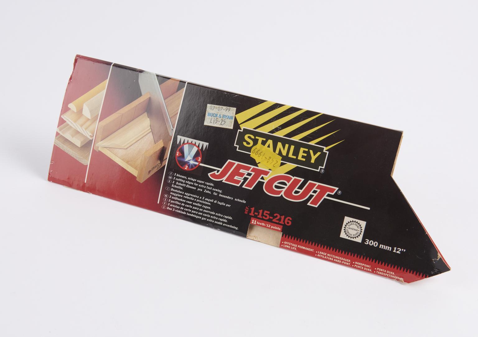 Packaging, for Stanley 'Jet Cut' hardpoint tenon saw