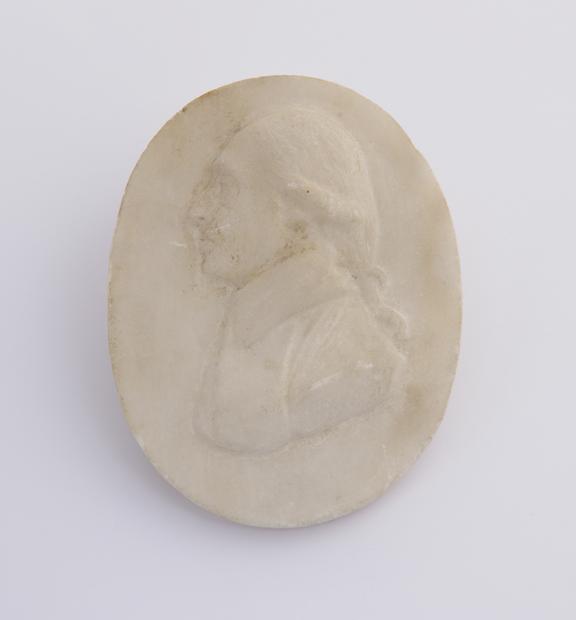 1 Reproduction in alabaster, oval 3 3/4 x 3''