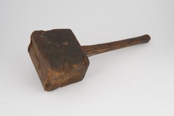 Heavy wooden  mallet as used by a wheelwright.
