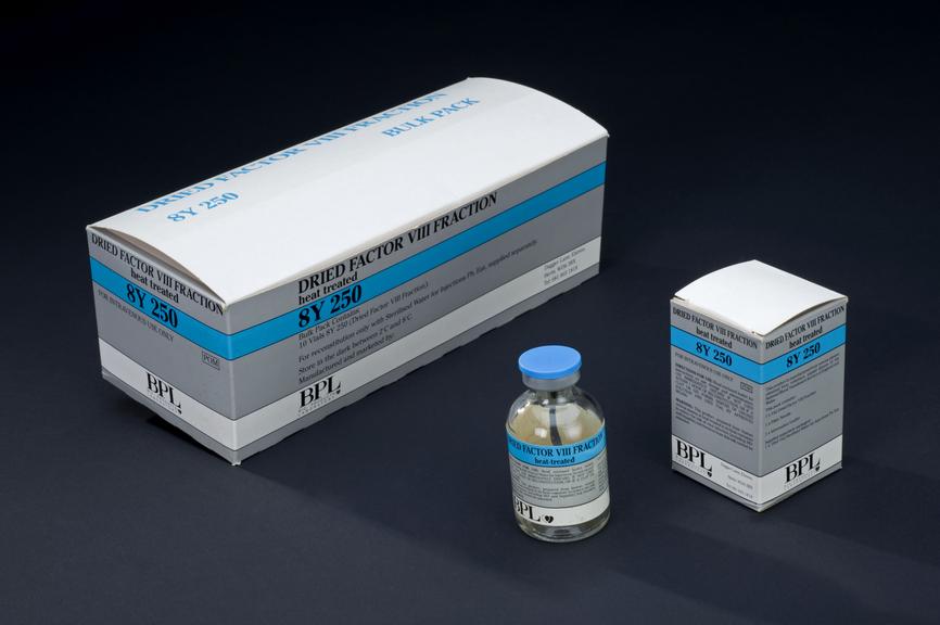 Packaging for bulk packs of dried factor VIII fraction 8Y500 and 8Y250 (packaging)