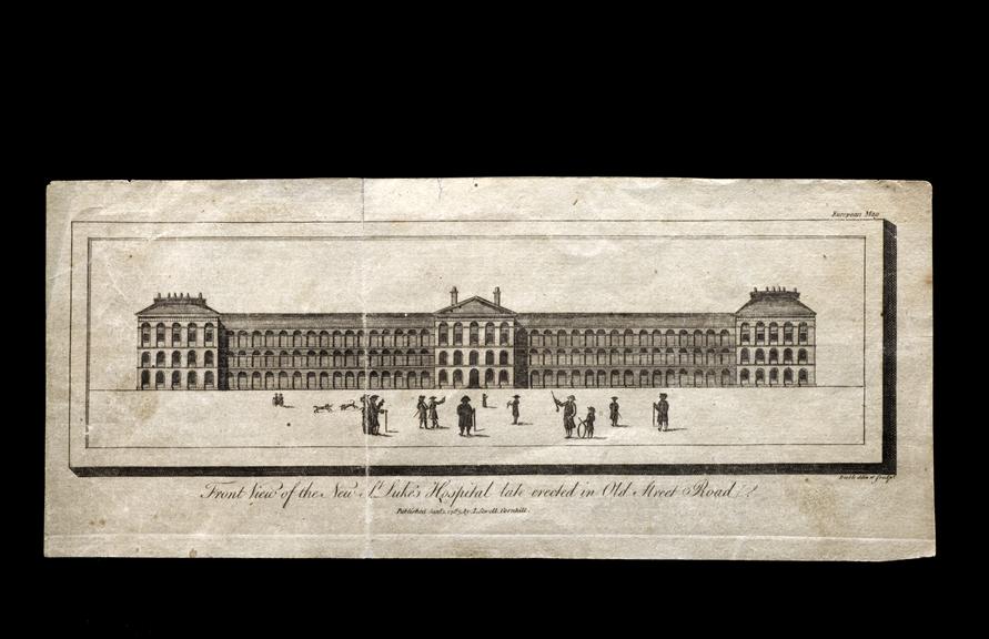 Engraved print of St. Luke's Hospital, published by I