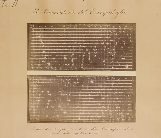 Photograph of Drawing of  Solar Chromosphere (black-and-white prints (photographs); pictorial drawings; Sun; solar  prominences; solar chromosphere)