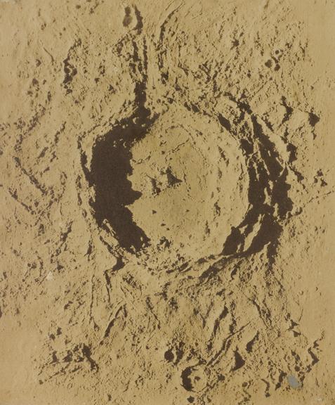 Photograph of Nasmyth's crater models (black-and-white prints (photographs); models (representaions); lunar crater models)