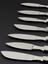 7 scalpels, steel with nickel plated handles, made by O