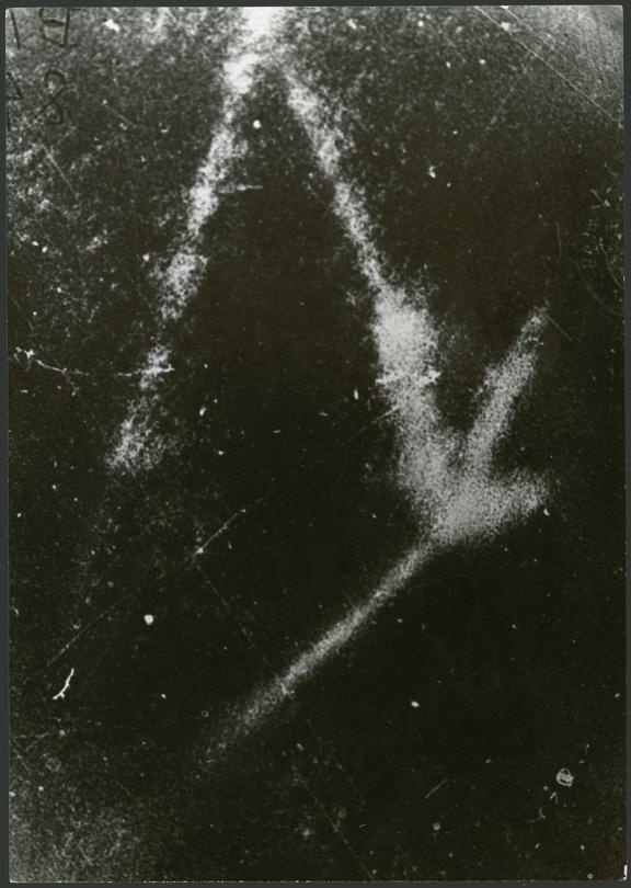 Photograph showing the tracks of recoil atoms from the natural