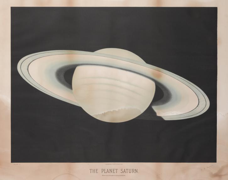 Colour lithograph of Saturn