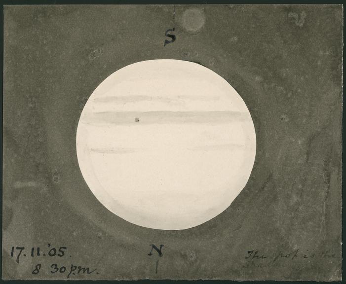 Brown/grey striped observation of Jupiter, 17 November 1905