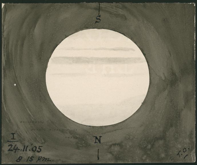 Brown/grey striped observation of Jupiter, 24 November 1905