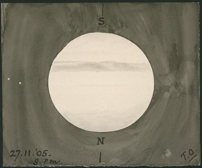 Brown/grey striped observation of Jupiter, 27 November 1905