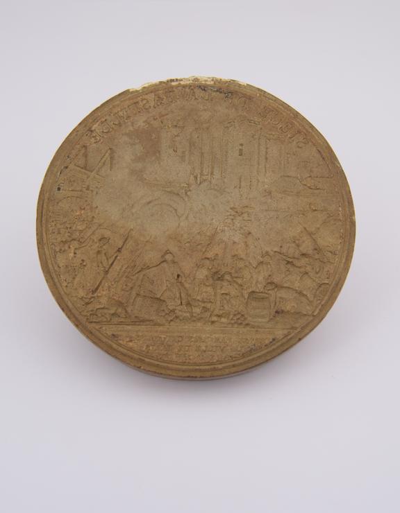 Plaster mould of medallion engraved Siege de la Bastille 1789'