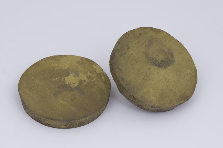 2 Brass discs, 2 dia, 1/4' thick'