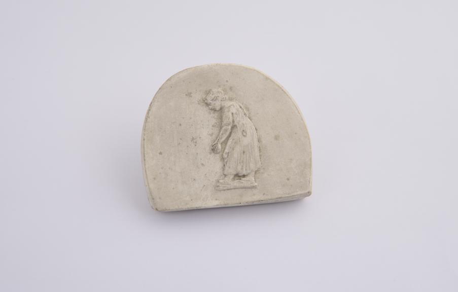 Plaster cast, female figure with hands lowered
