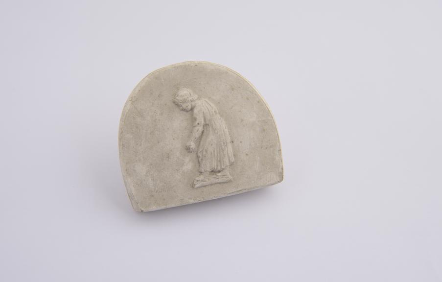 Plaster cast, figure of woman, bending forward