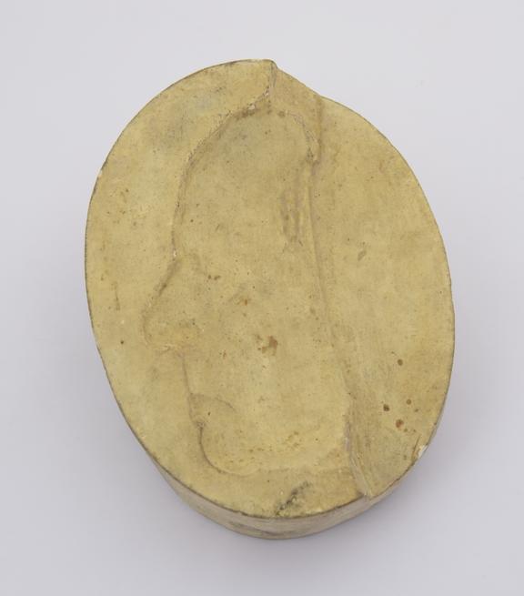 Plaster mould, oval 3 3/4 x 3''